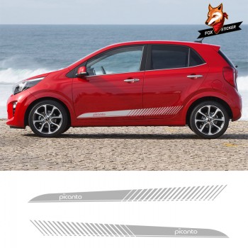 Car Graphics Vinyl Side Stripes Auto Sticker Decals Car Styling Car Decal Car Accessaries for Kia Picanto Car Styling